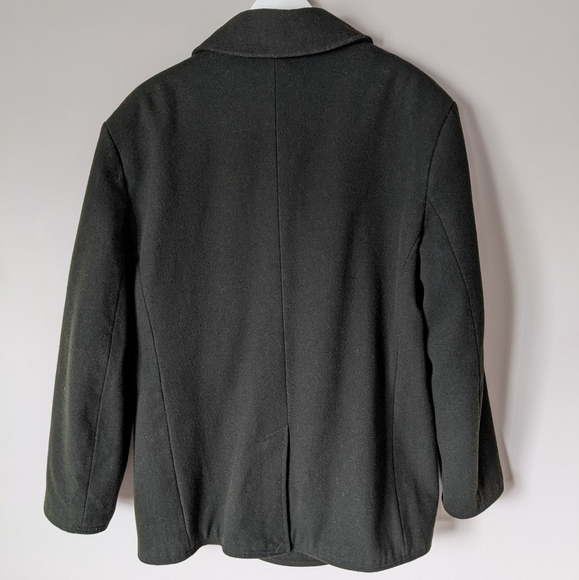 Vintage Dark Green Wool Double Breasted Pea Coat - Picture 12 of 13